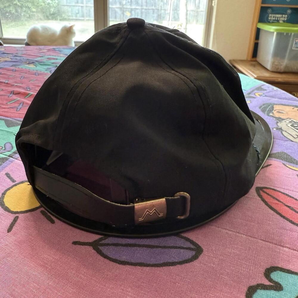 Vintage 70s/80s RARE Black Metropolis Home Of Superman Strap Back Hat OSFA - Picture 2 of 4